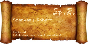 Szarvasy Róbert névjegykártya