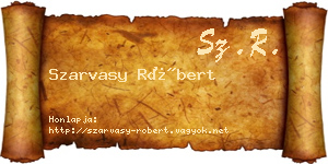 Szarvasy Róbert névjegykártya