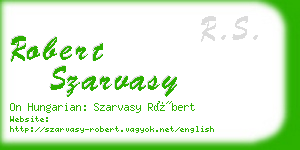 robert szarvasy business card